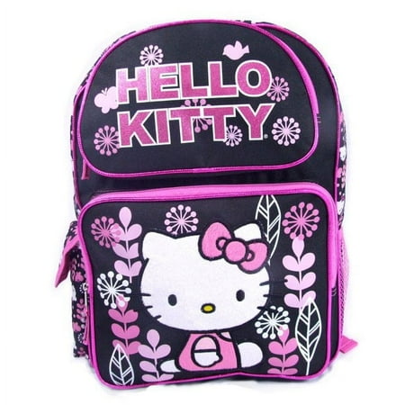 Hello Kitty - Plants Blk/Pnk - MED 14" Backpack