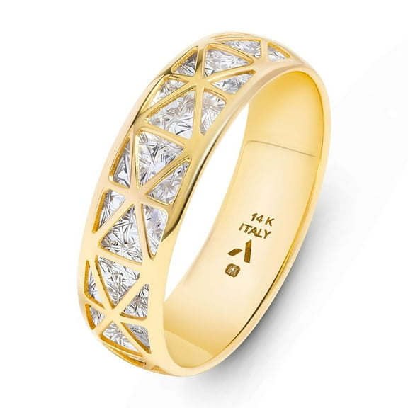 Amberta Italian 14K Gold Statement Ring for Women | 14K Gold Ring | Gold Rings for Women | Gold Band Ring for Woman 14K: Size 5.25 Filigree Rings for Women