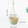 thumbnail image 3 of GQDIN Natural Handwoven Hanging Basket for Cattail Plants - Eco-Friendly Wicker Flower Pot Holder for Indoor/Outdoor Decor | Breathable Plant Basket with Sturdy Ropes for Balcony,Garden,Porch, 3 of 9