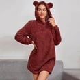 thumbnail image 2 of jsaierl Bear Hoodie Women Fuzzy Pullover Sweater Sherpa Fleece Hooded Sweatshirt Furry Cute Animal Hoodies with Ears, 2 of 9