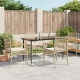thumbnail image 1 of vidaXL 5 Piece Garden Dining Set with Cushions Beige Poly Rattan, 1 of 5