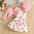 thumbnail image 4 of eczipvz Girl Clothes 18-24 Months Toddler Girl Dress and Cotton Cardigan for 2-8T Flora Patterned Sleeveless Dresses and Shrugs Sets(Pink,9-12 Months), 4 of 9