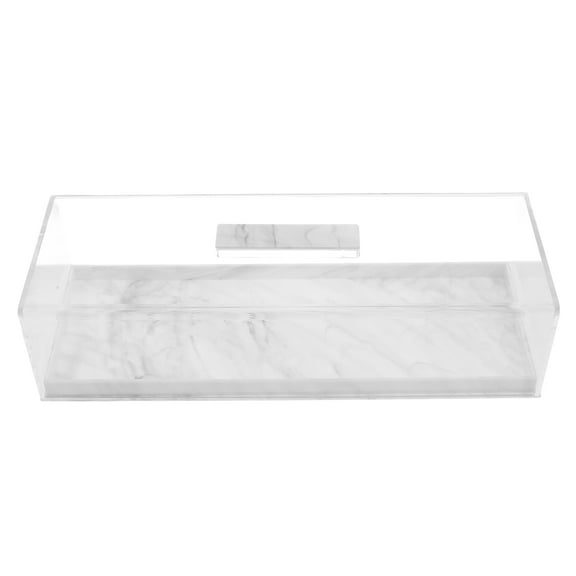 Hytrove White Acrylic Rectangular Cake Tray 1Pcs 14X5X3.5in