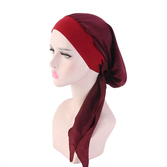 AOMRCOL 2026 New Headbands Simple and Fashionable Chemo Cap Protects Hair Health Prevents Hair Disarray Head Wraps for Women for Daily Outdoor Sleep Burgundy