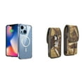 thumbnail image 1 of Ultra Clear Case (MagSafe Compatible) and Belt Holster Pouch for Apple iPhone 14 Plus (Black/Camo), 1 of 9