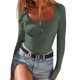 thumbnail image 3 of Body sexy de punto acanalado con botones para mujer, cuello en V, casual, sin mangas, camisetas sin mangas, camiseta Henley de verano, 3 of 5