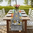 thumbnail image 4 of Table Runners 120 Inches Long Dress Scarves, Farm Animals Sunflowers Farmhouse Coffee/Dining/Kitchen Table Runner for Living Room, Black White Checkered Plaid 13x120 Inch, 4 of 9