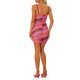 thumbnail image 3 of Vestido de malla arrugado INSPIRE CHIC para mujeres con tirantes ajustables, vestido mini bodycon color vino rojo rosa S, 3 of 4