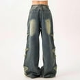 thumbnail image 4 of Star Jeans for Women Girls Baggy Cute Patchwork Denim Pants Y2k High Waisted Jeans Grunge Aesthetic Clothes, 4 of 5