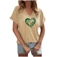 thumbnail image 2 of Soki Hauts Décontractés à Manches Courtes et Col en V Imprimés pour la Saint-Patrick pour Femmes en Liquidation, 2 of 4