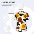 thumbnail image 3 of Rateoe Sunflower Cow Pattern Men’s Baseball Short Sleeve Polo Shirt, Midweight Men's Shirt Golf Shirt Polo Shirts Quick Dry Short-X-Large, 3 of 7