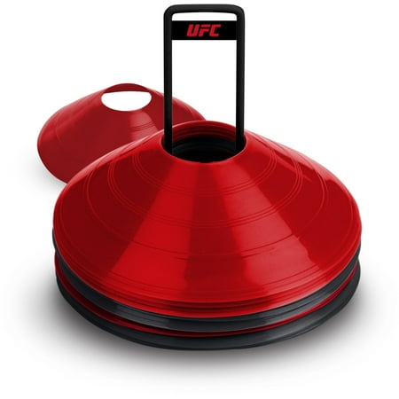 UFC Speed Cones - Set of 20 Speed and Agility Training Discs Red and Black Includes Carrier