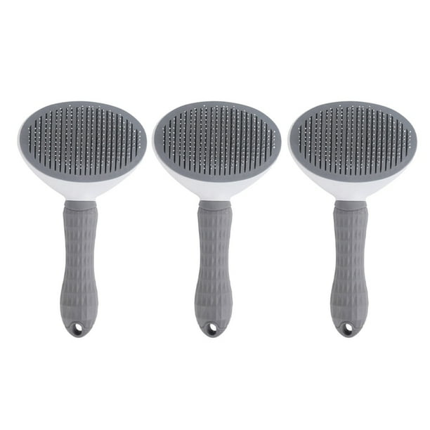 Peine para Quitar el Pelo de Mascotas con Autolimpieza, Cepillo para Gatos, Peine para Quitar el Pelo de Mascotas, Cepillo de Aseo, Peine Gris