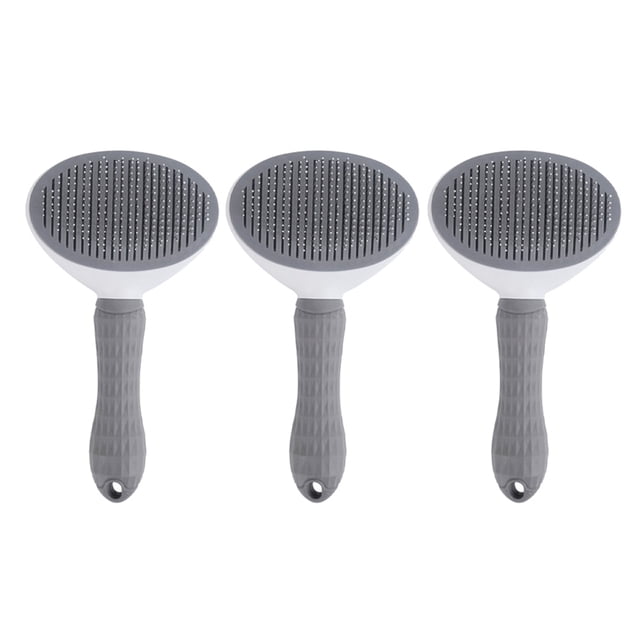 Peine para Quitar el Pelo de Mascotas con Autolimpieza, Cepillo para Gatos, Peine para Quitar el Pelo de Mascotas, Cepillo de Aseo, Peine Gris