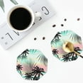 thumbnail image 5 of Disketp Tropical Summer Palm Funny Coasters,6 Pcs Leather Coasters With Holder, Perfect Housewarming Hostess Gifts,Protect Furniture From Water Marks Scratch And Damage, 5 of 9