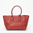 thumbnail image 1 of Pre-Owned Prada Red Front Pocket Double Handle Tote Shoulder bag Vitello Phenix Leather, 1 of 10