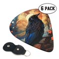 thumbnail image 2 of Crow And Flowers Raven Moon Art Guitar Pick 6 Pack for Bass Acoustic Electric Guitars Lovers Gift 0.71mm, 2 of 6
