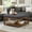 Charcoal, variant on Square Tufted Linen Ottoman Coffee Table, Large Footrest with Solid Wood Shelf & 300 lbs Capacity, Linei.