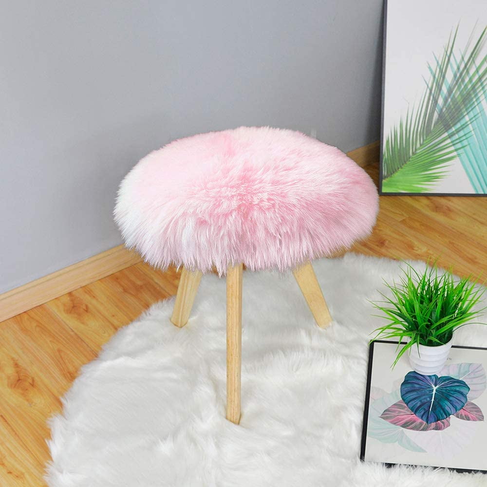 Faux Fur Chair Pad Round Sheepskin Sofa Seat Walmart Com Walmart Com