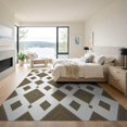 thumbnail image 3 of ODIKA Neutral Para Earthy Symmetrical Contrast Dining Under Table Tapetes for Master Suite, California King, Bed, Foldable Easy Care, 3 of 7