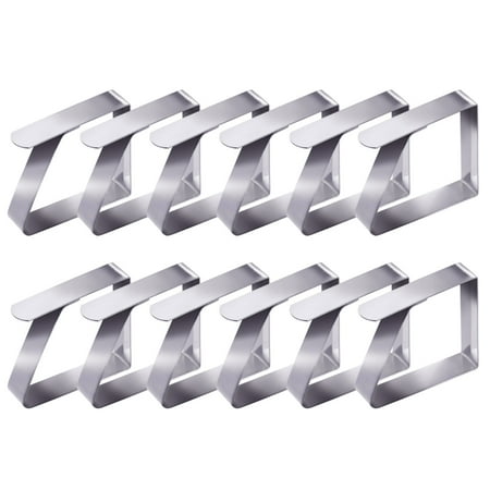 

Aoliandatong 12 Pcs One-Piece Elastic Stainless Steel Tablecloth Clip Outdoor Fixed Tablecloth Adjustable Tablecloth Clip(Silver-12PCS)