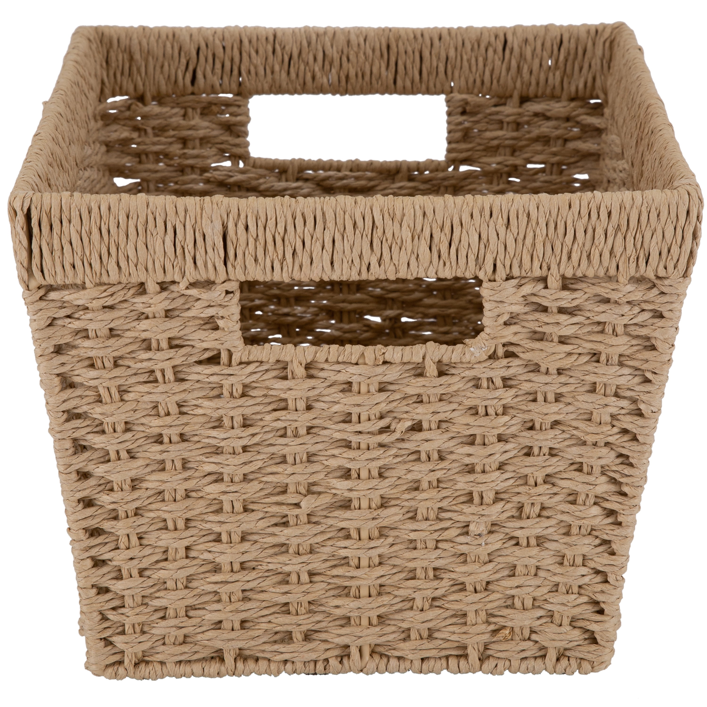 Simplify Dutch Weave Paper Rope Decorative Basket, Handles