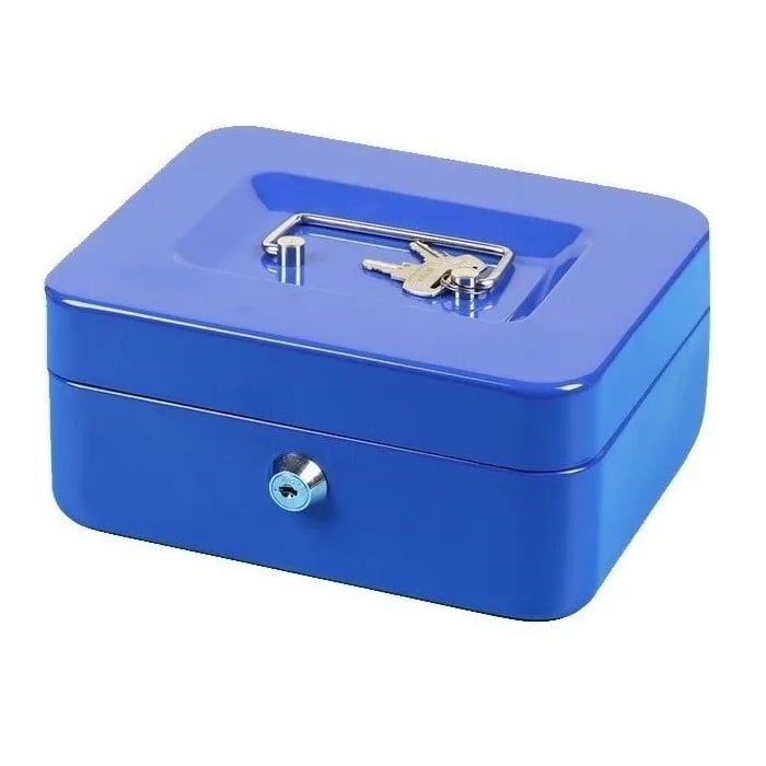 Caja Fuerte Metálica 150Mm Seguridad Llaves Azul