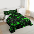 thumbnail image 3 of Castle Fairy Boys Futuristic Cubes Full Size Comforter Sets,Gradient Plaid Bedding Sets, 3 of 8