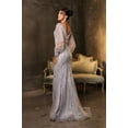 thumbnail image 6 of Women's Royal Queen RQ8125 Sequin V-Neck Long Sleeve evening elegant Gown Dress Silver 16, 6 of 8