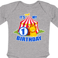 thumbnail image 4 of Inktastic Its My Birthday Circus Tent with Lion 1 Year Old Boys or Girls Long Sleeve Baby Bodysuit, 4 of 5