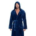 thumbnail image 4 of Plush Robes For Men, Soft Fuzzy Hooded Mens Bathrobes , Long Comfy Robe For Men, 4 of 5
