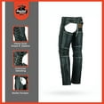 thumbnail image 5 of Daniel Smart Motorcycle Leather Chaps Grommet Detailing All Season Women’s Biker Pant with Customizable fit and Carry Pocket, 5 of 7