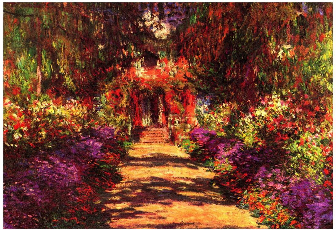 Claude Monet Path In S Garden Giverny Art Print Poster 19x13 Com Giverny Art Print Poster, Monet Painting Garden Path At Giverny