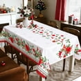 thumbnail image 2 of Christmas Flowers Tablecloth Waterproof, Red Cardinal Pine Table Cloth Rectangle Stain Resistant, Washable Table Cover for Home Kitchen Dining Party Decoration (60×84 inch), 2 of 6