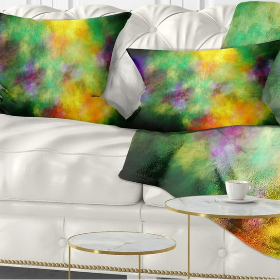 Designart Colorful Sky with Blur Stars - Abstract Throw Pillow - 12x20