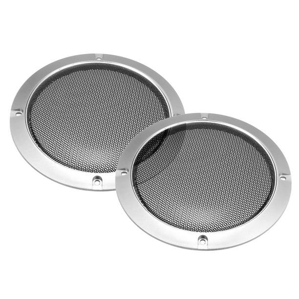 2 Piezas para 5" Coche Altavoz Rejilla Cubierta Adorno Redondo Rejilla Plata Tono
