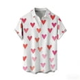 thumbnail image 5 of Short Sleeve Shirts for Men Valentine's Day Print Button Collared Blouses Loose Mens Tops, 5 of 5