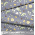 thumbnail image 2 of Soimoi Grey Poly Georgette Fabric Star Anise,Lemon & Garlic Vegetable Decor Fabric Printed Yard 42 Inch Wide, 2 of 3