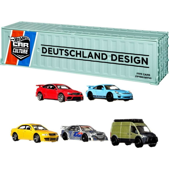 Hot Wheels Premium Car Culture Deutschland Design Pack of 1:64 Scale Toy Cars, Collectible Set