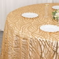 thumbnail image 5 of Efavormart 120" Gold Wave Embroidered Seamless Sequin Round Tablecloth, 5 of 5