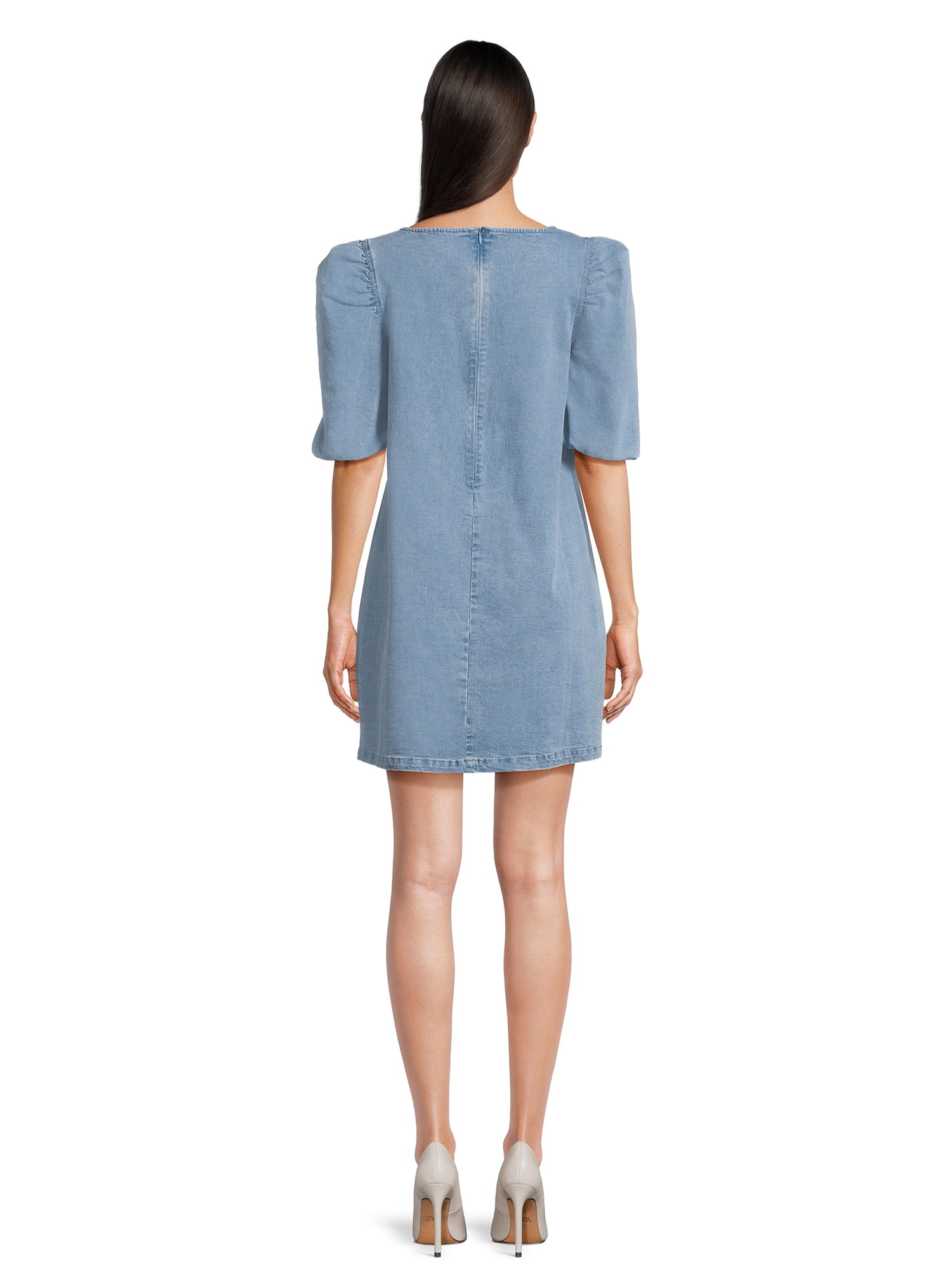 Label Rail x NashvilleTash Women's Puff Sleeve Denim Dress