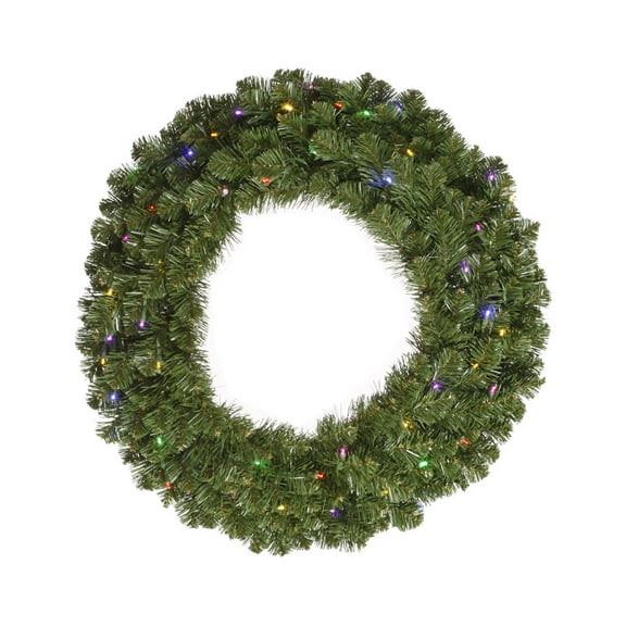 Vickerman 30" Grand Teton Artificial Christmas Wreath, Multi-Colored Wide Angle LED Lights