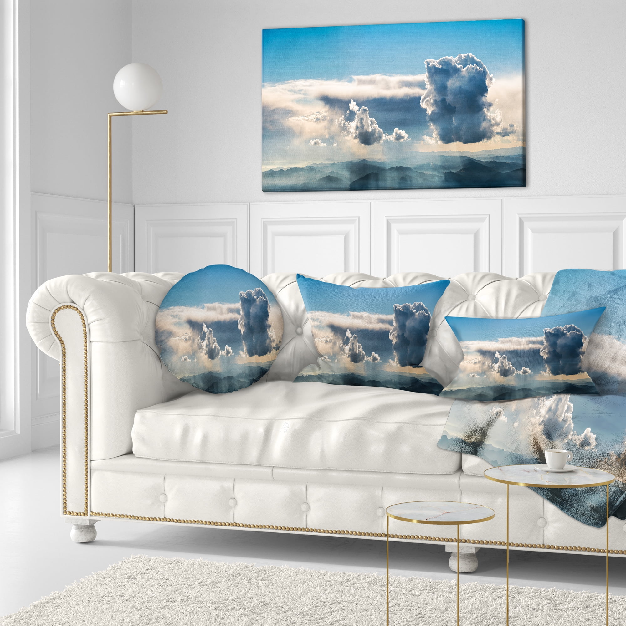 Designart 12" x 20" Multi-color Polyester Throw Pillow