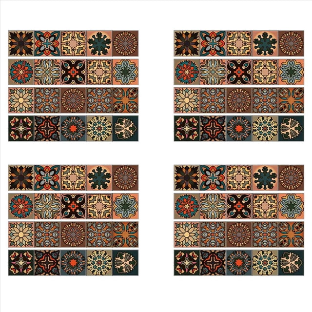 80 Pcs 3D Multi Moroccan Self-Adhesive Bathroom Kitchen Wall Stair Tile Sticker,80x tile sticker