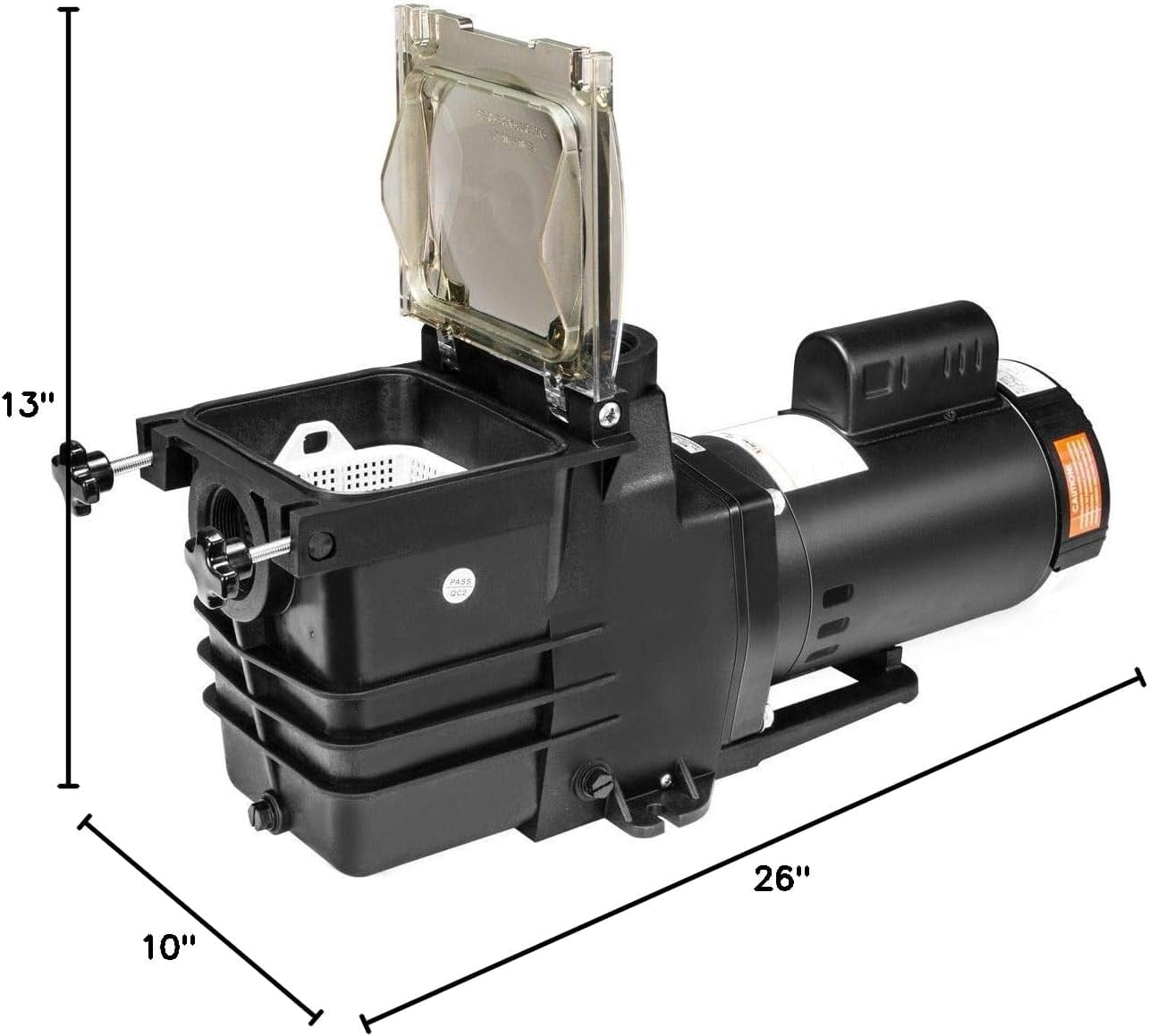 XtremepowerUS 1HP 6660 GPH High Flow In-Ground/Above Ground Pool Pump, Self Priming, With 2" NPT & Large Strainer Basket, Fitting Adapter included, 230V