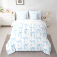 thumbnail image 3 of Homewish Cartoon Dreamy Bowknot Bedding Comforter Set 7pcs, Cute Bow-tie King Bedding Sets, Fairy Tale Style Reversible Bed Sheets, Microfiber Bedroom Decor, 3 of 8