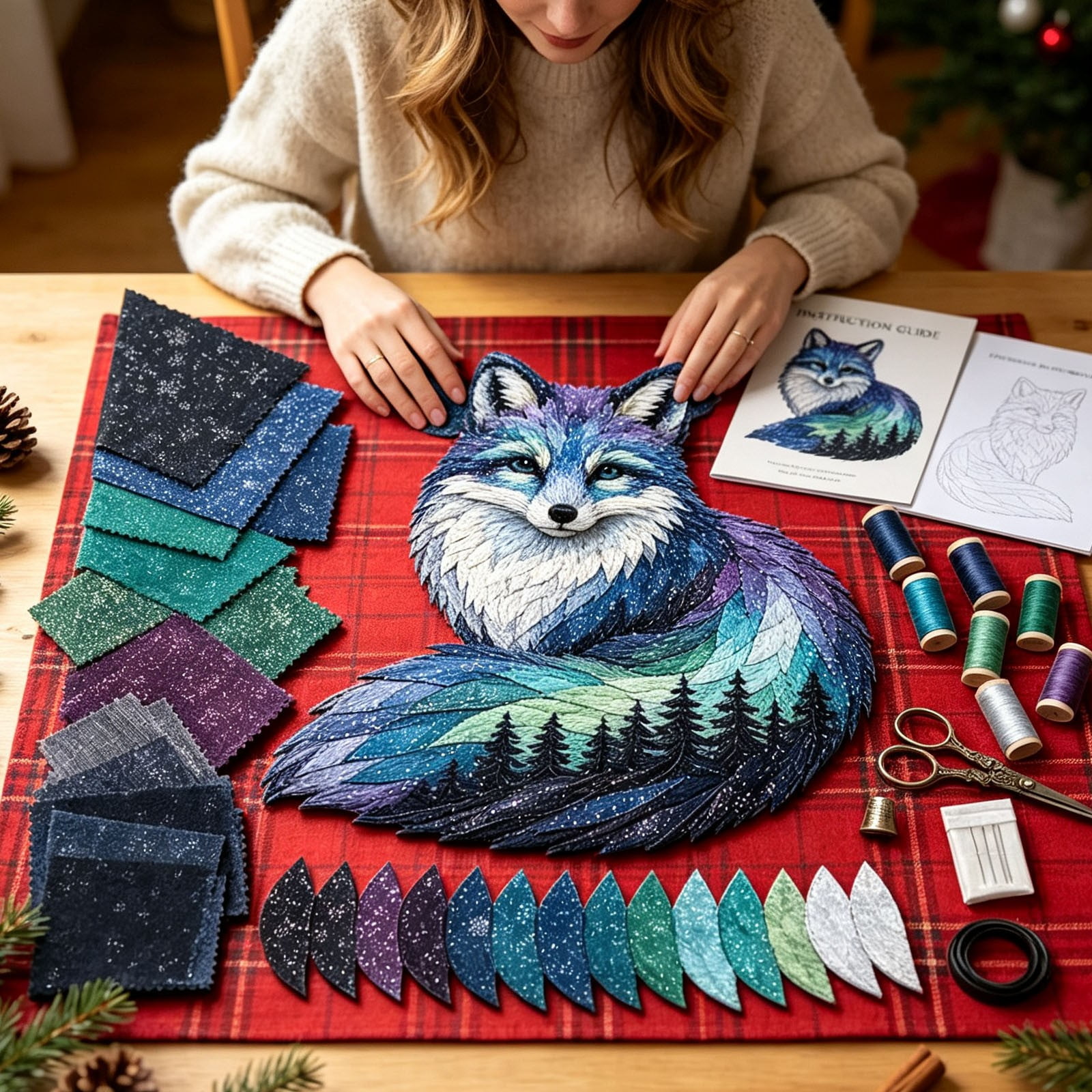 DIY Embroidery Kit for Beginners Forest Wildlife Hand Stitching Kit Complete Supplies Embroidery Kit for Adults Kids Handmade Gift Forest Embroidery Kit for Wall Decor Craft Gift