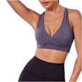 thumbnail image 1 of Bigersell Women's Wireless Bra Women's Sport Underwear Fitness Yoga Quick-drying Shockproof Vest Running Sport Bra Female Wirefree T-Shirt Bra Women's Plus Polyester Bralette Bra Style 1633, Purple L, 1 of 6