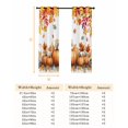 thumbnail image 6 of Fsddascl Orange Pumpkin Fall Blackout Curtains for Bedroom/Living Room, Thermal Insulated Kitchen Curtains, Thanksgiving Maple Eucalyptus Leaves Grommet Darkening Window Treatment Drapes 42"x63"x2, 6 of 6