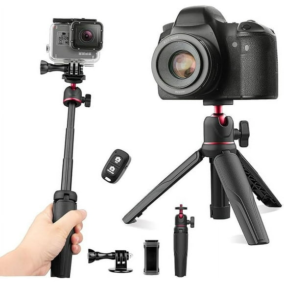 Eicaus Mini Selfie Stick Tripod for iPhone, Small Camera Tripod with Remote and Adapters for Gopro Hero 10 9 8 7 6 5 DJI Osmo Action AKASO, Portable Handle Grip Stand for iPhone 15/14/13 and Android